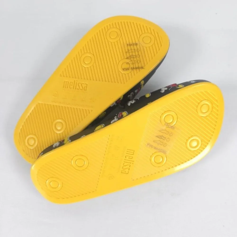 MINI MELISSA Unisex Black Beach Slide III Mickey & Fiends Sandals Size 2 KIDS‎